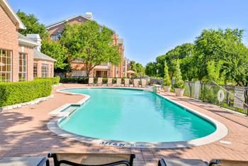 Resort style pool & spa w/ a beautiful view of prestonwood creek golf course